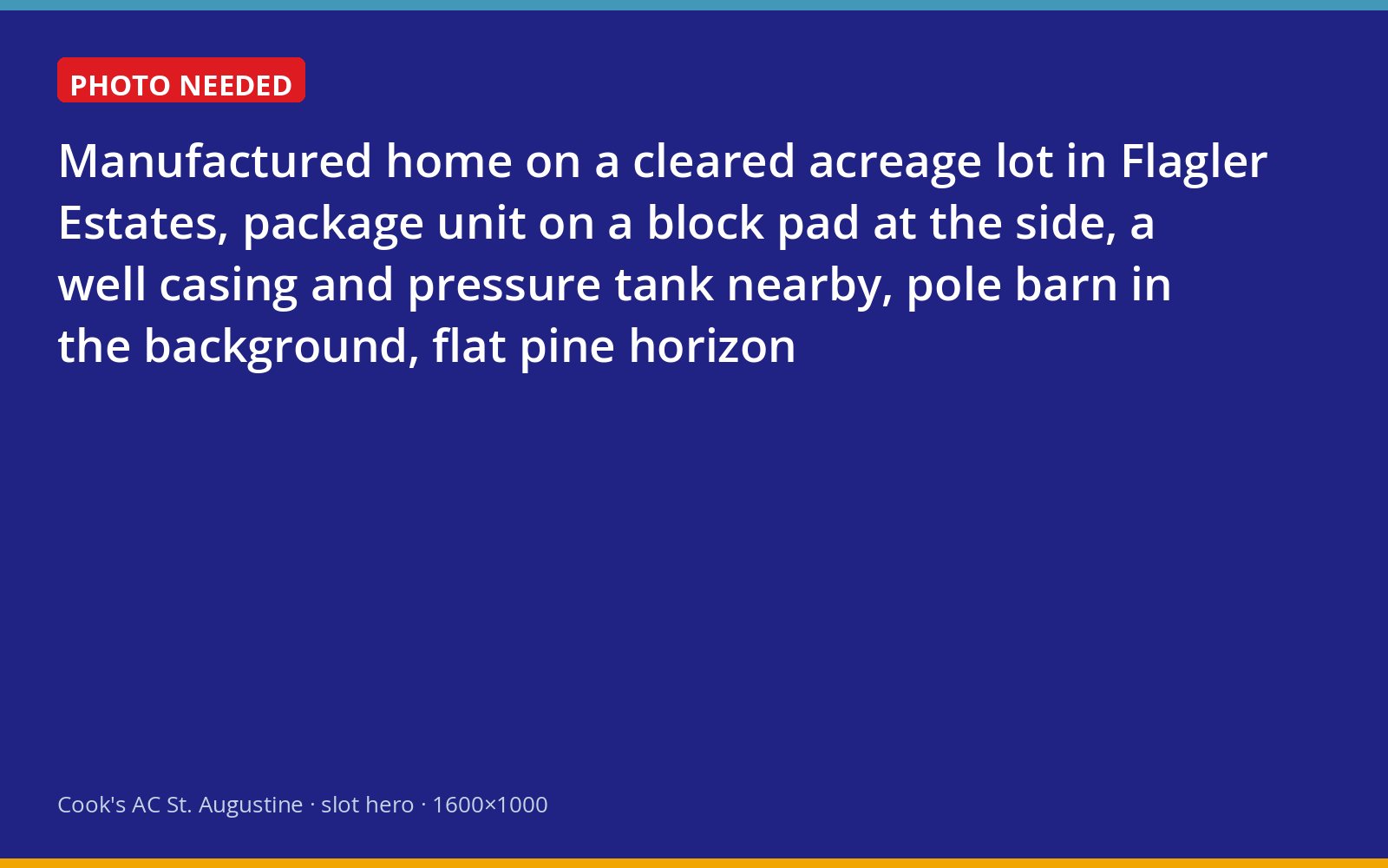 Manufactured home with a package air conditioning unit and a well on an acreage lot in Flagler Estates