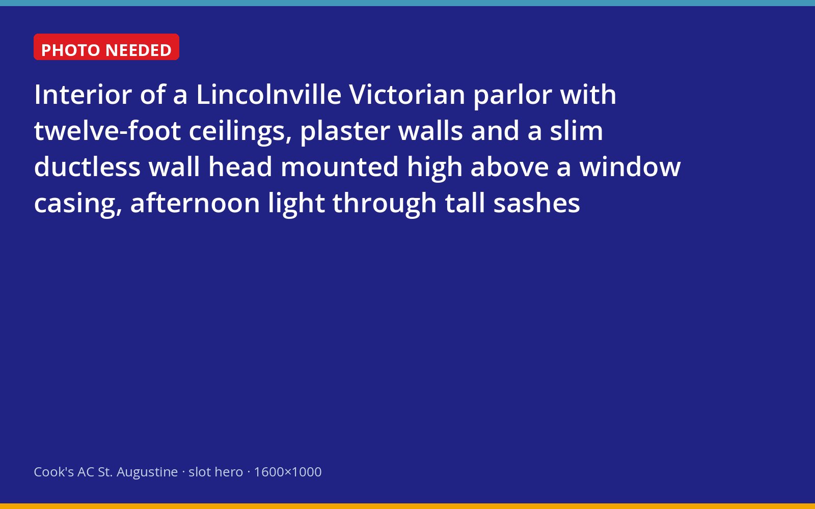 Ductless wall unit mounted high in a historic Lincolnville parlor with plaster walls and tall windows
