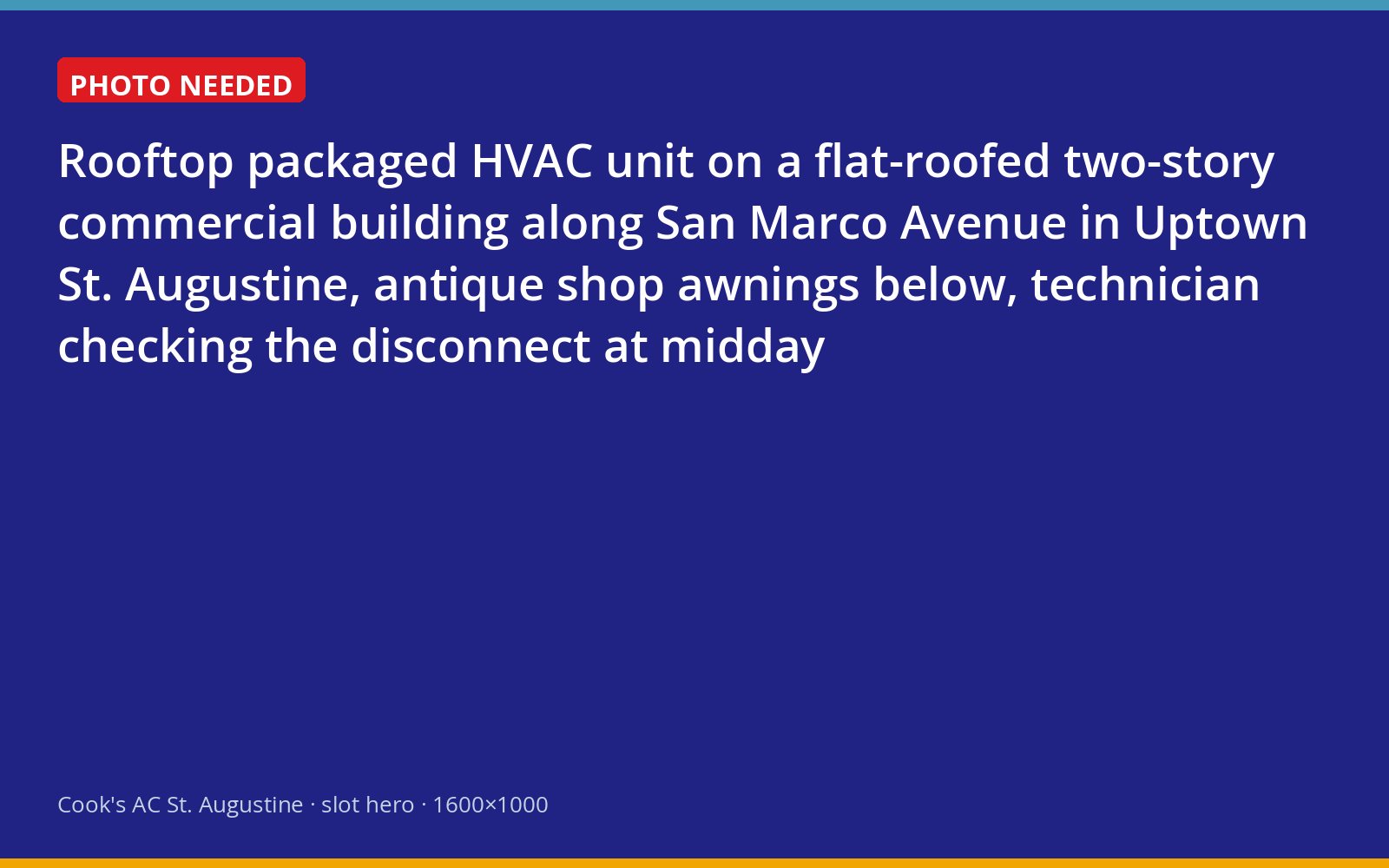 Rooftop packaged unit above a shop on San Marco Avenue in St. Augustine's Uptown district