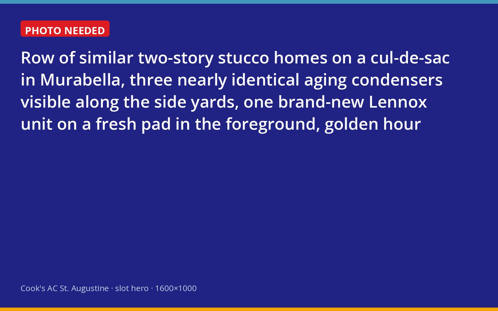 Cul-de-sac in Murabella near St. Augustine with aging builder-grade heat pumps and one new Lennox unit