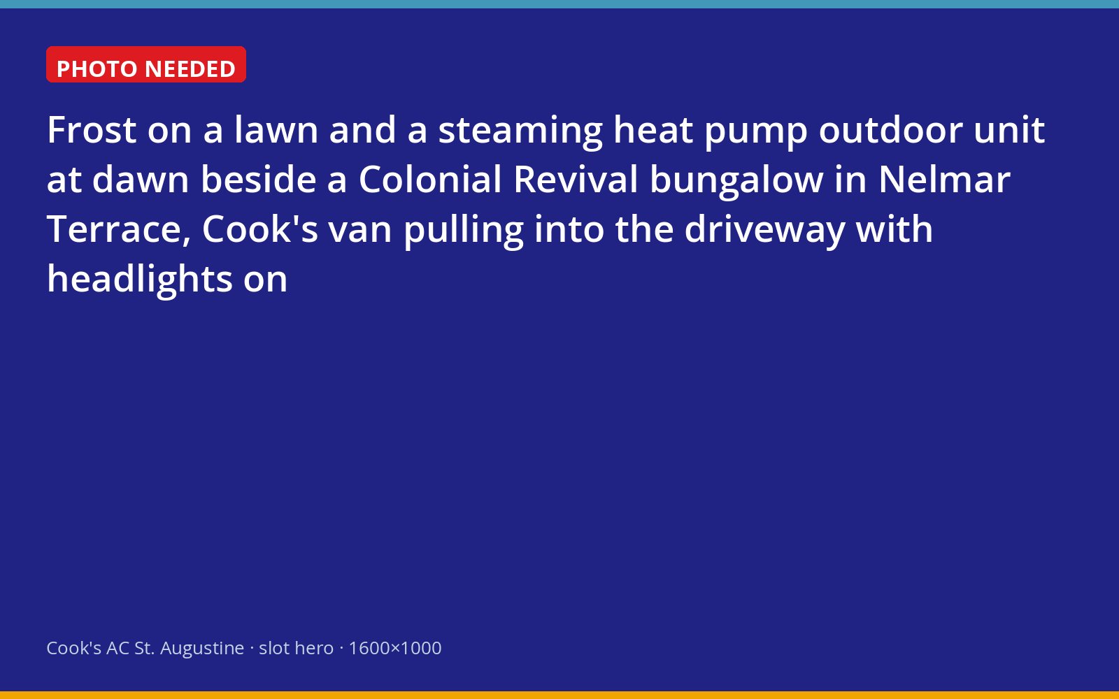 Cook's van arriving at a frosty Nelmar Terrace home at dawn for a heating repair